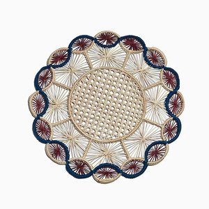 Handmade Flower Scalloped Rattan Placemat and Charger <b>Plates</b> From Vietnam Factory for Dining Table Set of <b>Mats</b> & Pads - Product Image 4