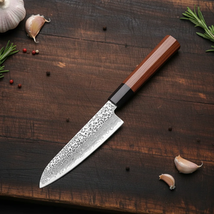 Damascus Steel <b>Knife</b> <b>Set</b> 6Piece Wood Handle Handmade <b>Sharp</b> Chef <b>Knives</b> Japanese Style Damascus Steel Straight Edge Ambidextrous - Product Image 3