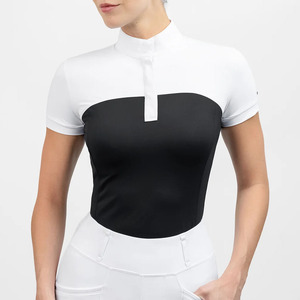 Nouveau haut d'équitation pour femme, chemise de concours à manches longues, coupe épaules tombantes, pour la compétition d'équitation, vente en gros - Product Image 2