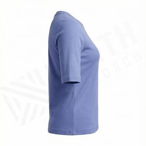 Camiseta de Manga Larga para Mujer, Cuello Redondo, Color Personalizado, Algodón Orgánico de Lujo, Preencogido, Certificado GOTS, Ajuste Premium, Suave - Product Image 3