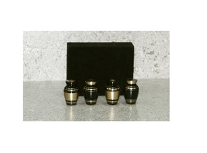 Set of 4 Black and Bronze Mini Cremation Keepsakes Urns for Human Ashes <b>Memorial</b> Ashes Urn with Velvet <b>Box</b> - Product Image 2