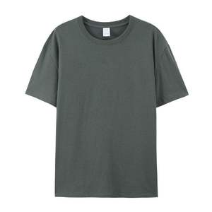 T-shirt en coton 100 % pour homme, taille européenne, col rond, manches courtes, coupe classique, couleur unie, jersey tricoté, teinture unie, décontracté - Product Image 4