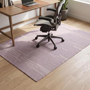 Timeless Handwoven Flatweave Wool Anti-Slip Medium Pile Mauve <strong>Lavender</strong> <strong>Rug</strong> Ivory Solid Color Minimalist Kilim Area Carpet - Product Image 4