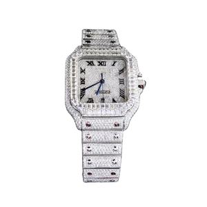 Reloj Mecánico ETA de Acero Inoxidable Chapado en Oro Amarillo de 41 mm, con Incrustaciones de Diamantes de Moissanita de Lujo, Unisex, a la Moda, Claridad VVS 1 - Product Image 1