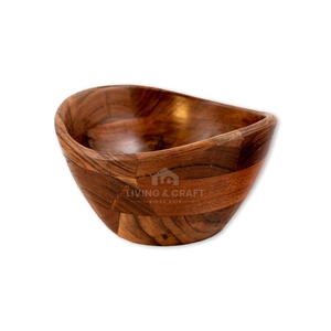 Bol de service artisanal en bois massif pour salade et fruits |   Bol de cuisine en bois rustique de qualité supérieure pour la salle à manger, la décoration intérieure et la vente en gros - Product Image 1