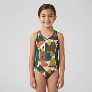 Maillot de bain pour enfants, imprimé sur mesure, une pièce, pour filles, séchage rapide, vêtements de plage, vêtements de natation d'été, vente en gros - Product Image 3
