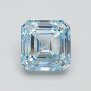 Diamante Suelto Cultivado en Laboratorio, Corte Asscher, 2.00 Quilates, Azul Fantasía, VS1, Certificado IGI, Venta al Por Mayor, Directo de Fábrica, Calidad Premium - Product Image 1
