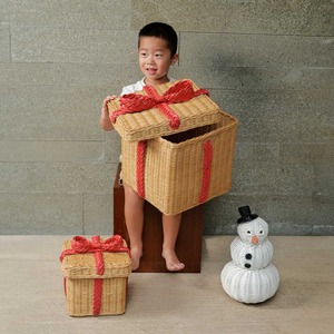 Combo rattan <b>christmas</b> gift box high quality woven storage <b>boxes</b> holiday accessories for sale - Product Image 4