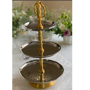 Customized Simple Pink Finishing Aluminium Cake Stand Premium Luxurious Party Table Decoration Cake Stand - Product Image 6