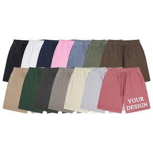 Shorts de sport décontractés pour hommes avec logo personnalisé, taille élastique, cordon de serrage, séchage rapide, respirants, 100 % coton, pour entraînement et sport, vente en gros - Product Image 3