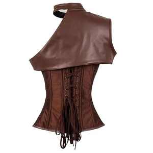 Vente en gros de hauts corsets en cuir noir sexy de qualité supérieure pour femmes, corsets pour femmes, logo personnalisé, service OEM - Product Image 1