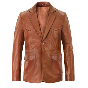 Blazer en cuir pour homme entièrement personnalisé, style parfait, vente chaude, prix raisonnable, designs uniques, blazer en cuir pour homme - Product Image 1