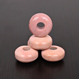 Synthetic <b>Pink</b> Opal Rondelle Loose Gemstone Beads 14mm with 3mm Hole Wholesale Manufacturer - Product Image 3