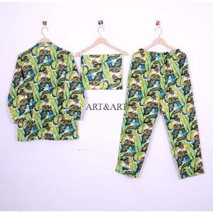 Conjunto de Pijama con Estampado Floral de Alta Calidad para Mujer, Vestido de Noche de Algodón Suave, Traje de Noche para Damas de Honor, Conjunto de Pijama de Algodón para Fiesta - Product Image 4