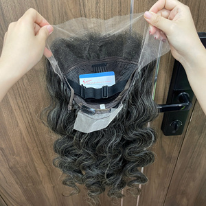 Best Selling wig human hair middle lace closure wig <b>body</b> <b>wave</b> natural hair for women soft style raw hair vendor grey color - Product Image 5