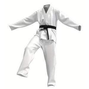 ชุดยูโด/บราซิลเลี่ยนยิวยิตสู ขายส่ง สีขาว พร้อมเข็มขัดสีดำ สำหรับผู้ใหญ่และเยาวชน ชุดมวยไทย บราซิลเลี่ยนยิวยิตสู พร้อมบริการ OEM - Product Image 4
