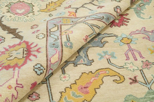 Alfombra Persa de Lana Anudada a Mano de Lujo |   Alfombra Oriental Moderna Personalizada de Diseño Abstracto en Rosa Pastel para el Hogar, 1 Pieza - Product Image 3