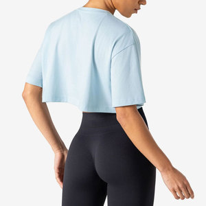 Gym T-Shirt Summer Latest Design Fashionable <b>Crop</b> <b>Top</b> T-Shirt Plus Size Lightweight 180 Gsm Blank Custom Logo T-Shirt - Product Image 6