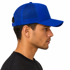 Gorra Trucker Personalizada con Malla Azul en la Parte Trasera, 5 Paneles, Logotipo Bordado en el Panel Frontal, Ajuste Ajustable, Unisex, Uso Casual - Product Image 5