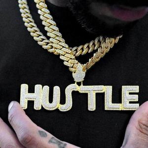 Colgante Personalizado de Plata 925 con Letra y Nombre de Moissanita, Corte Brillante, Bañado en Rodio, Estilo Hip Hop, Joyería Religiosa Hindú - Product Image 4