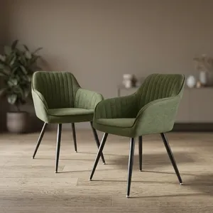 Fauteuil d'appoint moderne en velours capitonné avec pieds en métal doré, chaise de luxe pour salon, chambre, salle à manger, extérieur, hôtel - Product Image 3