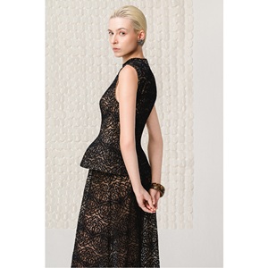 New Trend Women <b>Tops</b> And Blouses Sleeveless ZERAPHIEL PEPLUM <b>Mock</b> <b>Neck</b> Blouses Elegant Women Shirt For Resort Event Occasion - Product Image 1