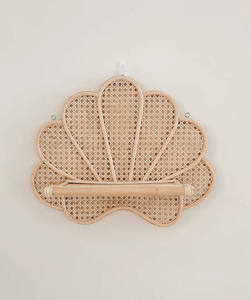 Seashell Mesh Rattan <b>wall</b>-<b>mounted</b> <b>shelf</b> for kids Woven Floating Storage Rack Boho Nursery <b>Wall</b> Decor Storage Display <b>Shelf</b> Pack - Product Image 2