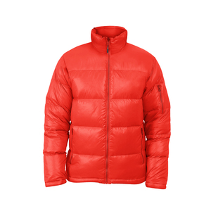 2026 Men <b>Red</b> Puffer <b>Jacket</b> Stand Collar Zipper Closure Windproof Casual Winter Coat Regular Fit Solid Color Polyester Wadding - Product Image 1