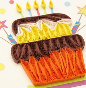 Tarjeta de Quilling con Diseño de Vela de Pastel de Cumpleaños, Tarjeta de Felicitación Hecha a Mano con Sobre, Regalo de Cumpleaños para Ocasiones Especiales - Product Image 2