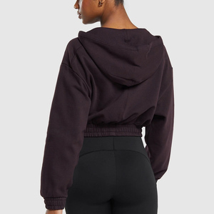Sweat à capuche court pour femme, le plus vendu, pour usage extérieur, vêtement de mode durable et respirant en molleton de coton, idéal pour l'hiver - Product Image 3