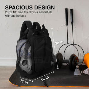Sac à dos de football léger en polyester pour l'entraînement sportif avec compartiment pour ballon, intérieur spacieux, écologique - Product Image 5