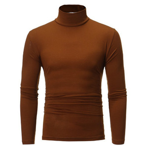 Autumn Winter Men's High Elastic Turtleneck Tights <b>Shirt</b> Top Plain Thermal Long Sleeve Turtleneck <b>Shirt</b> - Product Image 4