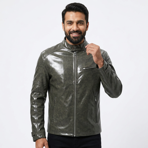 New Arrival Men's High Quality Genuine Leather Streetwear Winter Jacket with <b>Fur</b> <b>Trim</b> and Sherpa Lining-Custom Design - Product Image 4