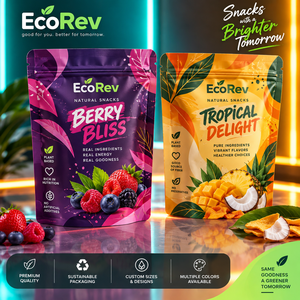 Pochette EcoRev refermable avec fermeture éclair, imprimée en sérigraphie avec un motif de lion, personnalisable, emballage alimentaire en matériau BOPP - Product Image 3