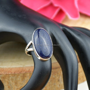 Blue Sunstone 925 Sterling Silver Bohemian Ring Bague de promesse d'inquiétude faite à la main Sunstone Sunstone Ring - Product Image 1