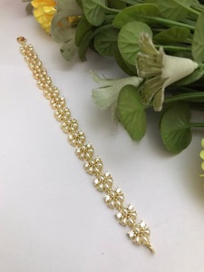 Dazzling Premium Quality Brass Real <b>Pearls</b> <b>Bracelet</b> with Gold Plating Trendy Design for Party Wedding Events Wear for Women - Product Image 2