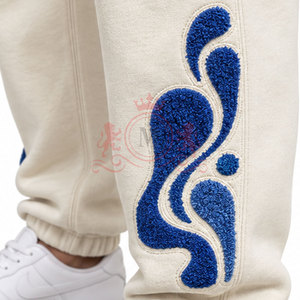 Conjunto Deportivo con Capucha Color Crema para Hombre, con Estampado de Olas Azules, Sudadera Casual de Manga Larga y Pantalones, Ropa de Invierno - Product Image 6