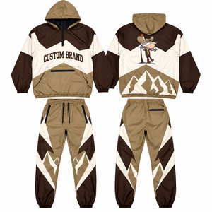 Conjunto Deportivo Personalizado para Hombre, Chaqueta con Capucha y Pantalones Jogger, Estilo Urbano con Bloques de Color - Product Image 1