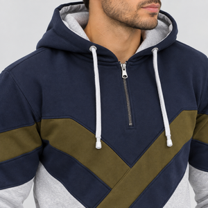 Ensemble de survêtement pour homme avec capuche et blocs de couleur, sweat-shirt et pantalon de jogging long avec poches latérales, tenue décontractée pour l'automne - Product Image 4