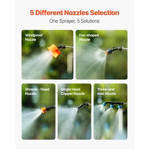 Pulvérisateur à dos électrique puissant de 3,2 gallons, 2 tiges rétractables, 5 buses réglables, 0-90 PSI, autonomie de 2 heures, portable pour le jardin - Product Image 4