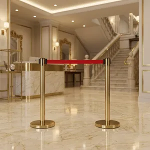 รั้วกั้นฝูงชนแบบสายพานยืดหดได้ Gold Queue Manager สำหรับโรงแรม สนามบิน ธนาคาร ห้างสรรพสินค้า และพื้นที่เชิงพาณิชย์ - Product Image 2