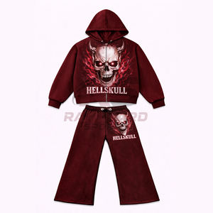 Conjunto de Sudadera con Capucha y Pantalones Deportivos Bordados Personalizados, Conjunto Deportivo para Hombre, Sudadera Corta para Mujer y Pantalones Deportivos de Cintura Alta - Product Image 1