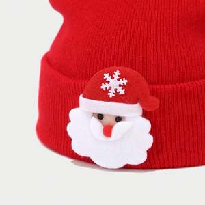 Nuevo Gorro Navideño de Invierno, Lindo Gorro de Santa Claus para Hombre y Mujer, de Spandex, Algodón, Jacquard, Tejido, con Botones, Cálido - Product Image 3