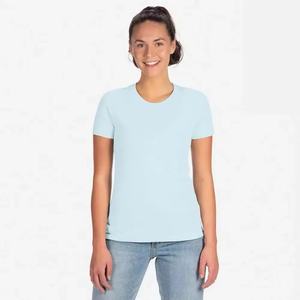 Camiseta de Color Sólido para Mujer, Talla Adulto, 100% Algodón, Corte Ajustado, Informal - Product Image 1