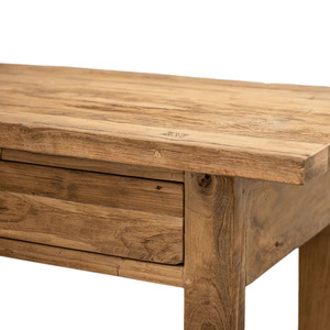 โต๊ะคอนโซลไม้สักแท้สไตล์เรียบง่าย สีธรรมชาติ สำหรับใช้ในห้องนั่งเล่นหรือห้องนอน - Product Image 4