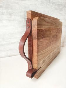Ensemble de planches à découper en bois d'acacia pour la maison et les restaurants, planche à découper rectangulaire antidérapante avec ensemble de couteaux pour la cuisine - Product Image 2