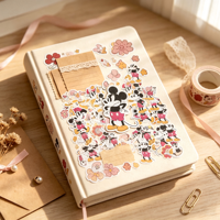 50 autocollants imprimés (1 set), autocollants mignons de dessins animés pour cahier, bouteille d'eau, bagages, décoration de carnet de notes et de scrapbooking