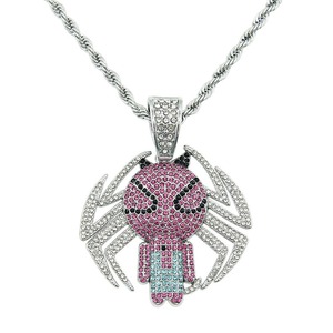 Collier pendentif araignée entièrement sertie de diamants, style Hip Hop, chaîne longue tendance pour sweats à capuche - Product Image 2