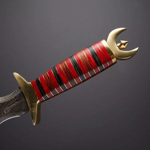 Couteau multifonctionnel de survie et de chasse en acier Damas à haute teneur en carbone, pointe tombante, vente en gros OEM/ODM, le plus vendu - Product Image 2