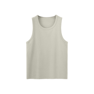 Hot Sale Men Tank Top Men's Fitness Gym Summer Cotton Solid Color Cotton Tank Top O-Neck Casual Sleeveless <b>Vest</b> Knitted Plain - Product Image 3